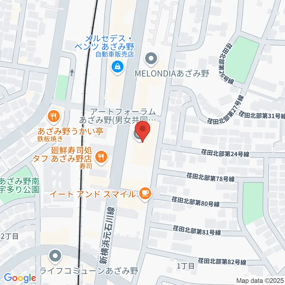 アートフォーラムあざみ野周辺のホテル一覧地図