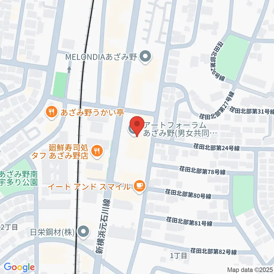 アートフォーラムあざみ野周辺のホテル一覧地図