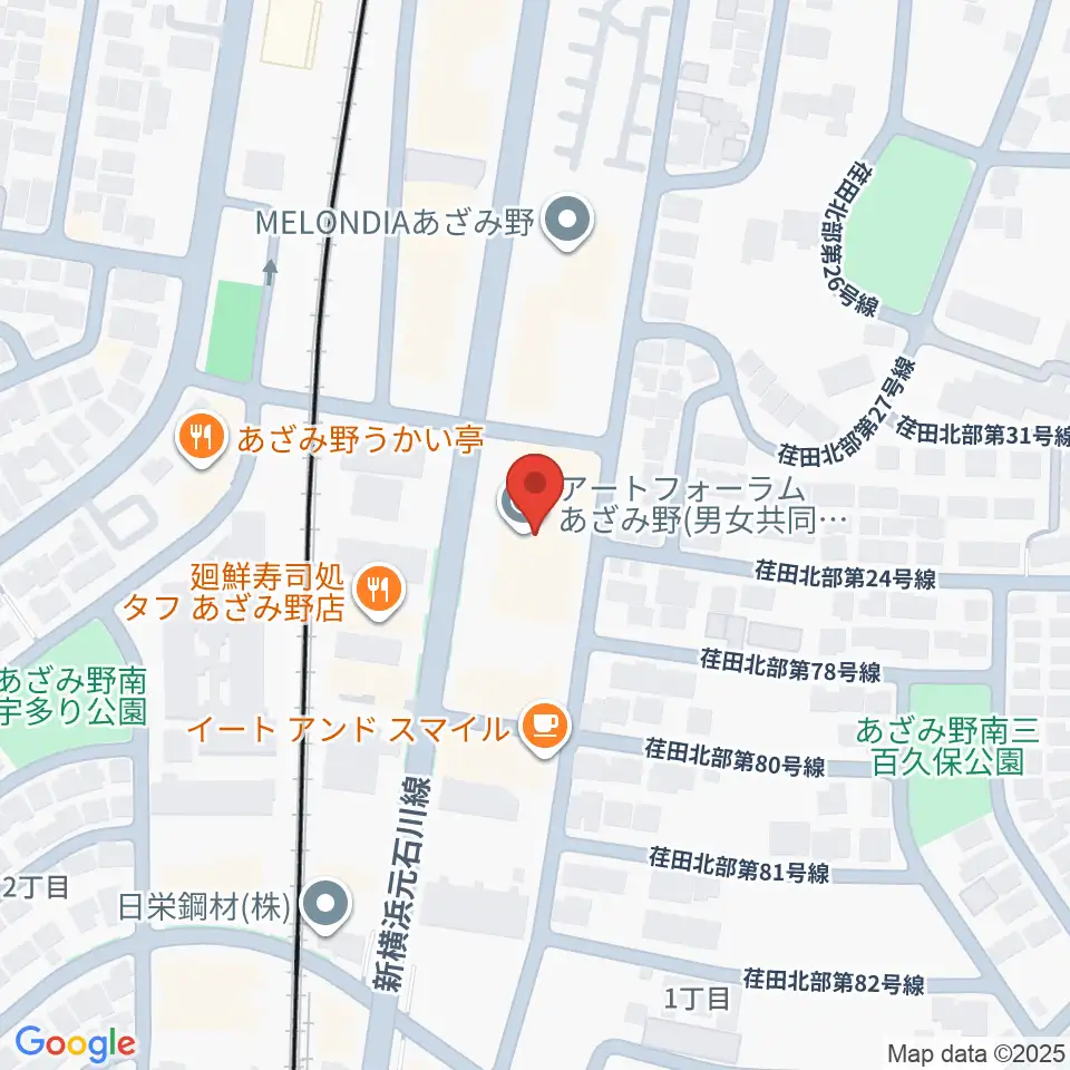 アートフォーラムあざみ野周辺のホテル一覧地図