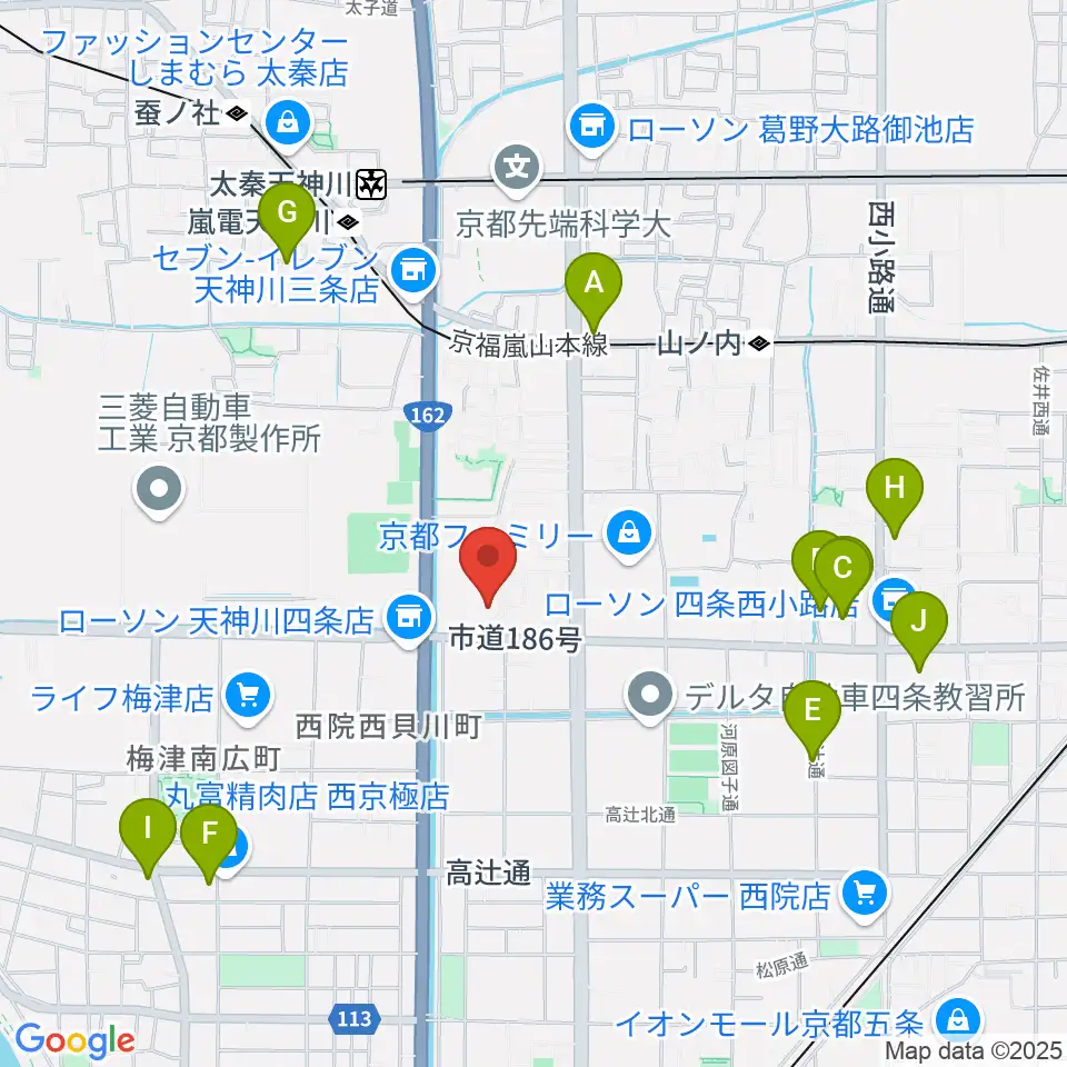 京都外国語大学 森田記念講堂周辺のホテル一覧地図