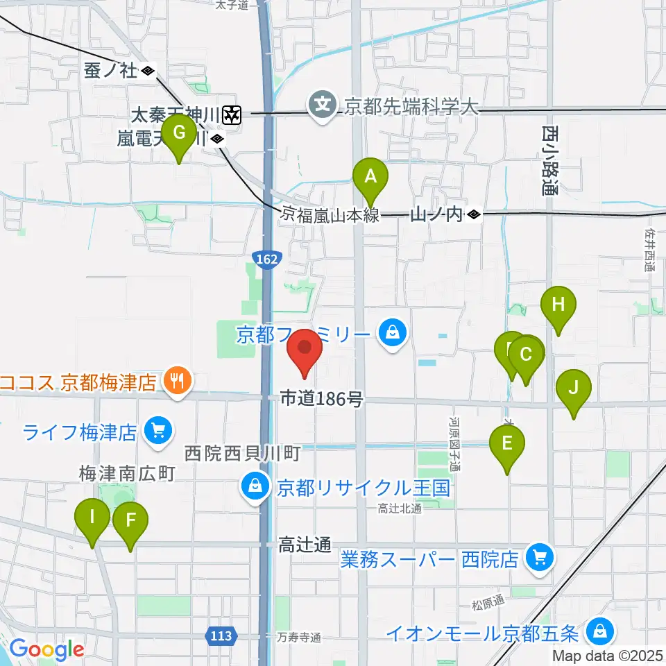 京都外国語大学 森田記念講堂周辺のホテル一覧地図