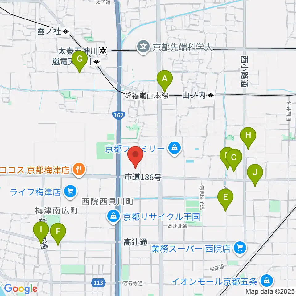 京都外国語大学 森田記念講堂周辺のホテル一覧地図