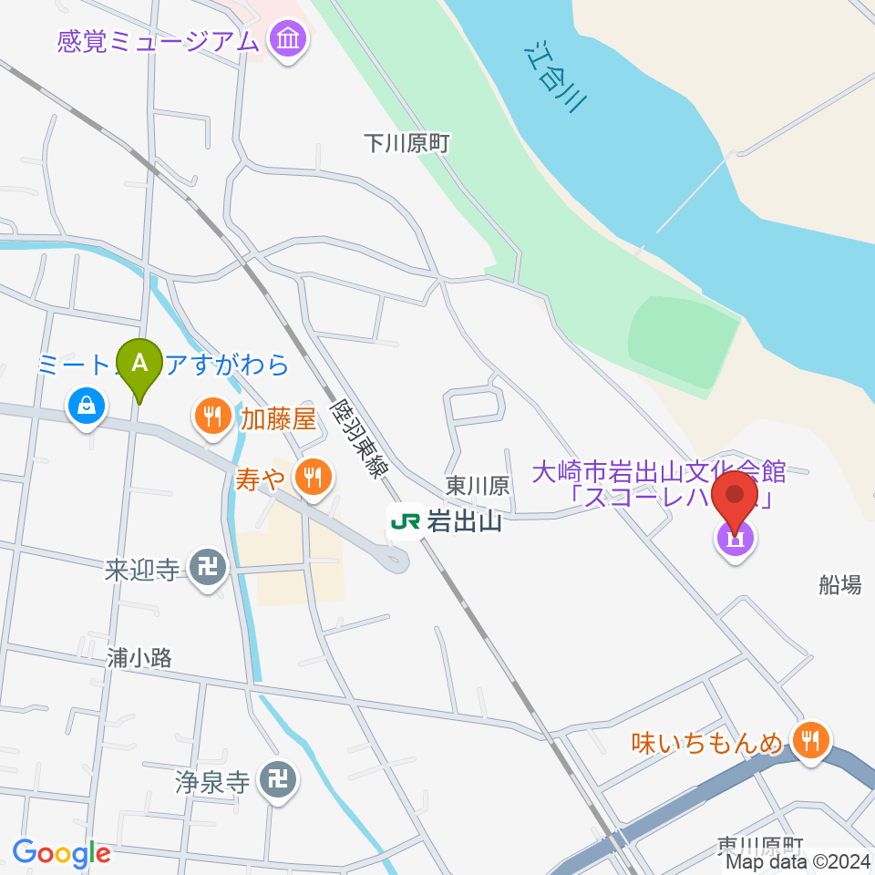 岩出山文化会館（スコーレハウス）周辺のホテル一覧地図