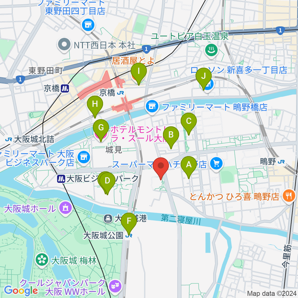 クレオ大阪東周辺のホテル一覧地図