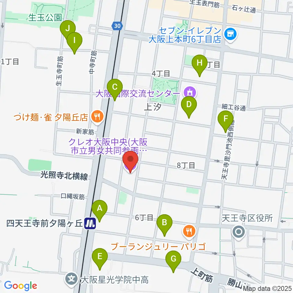 クレオ大阪中央周辺のホテル一覧地図
