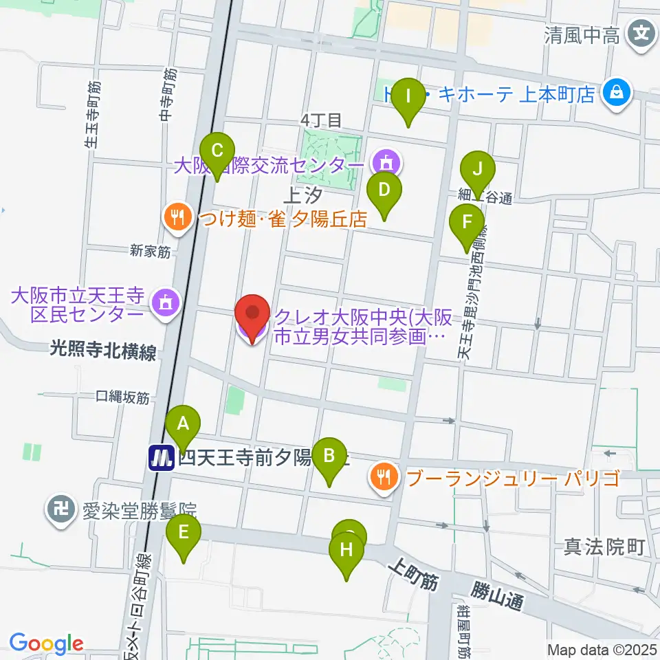 クレオ大阪中央周辺のホテル一覧地図