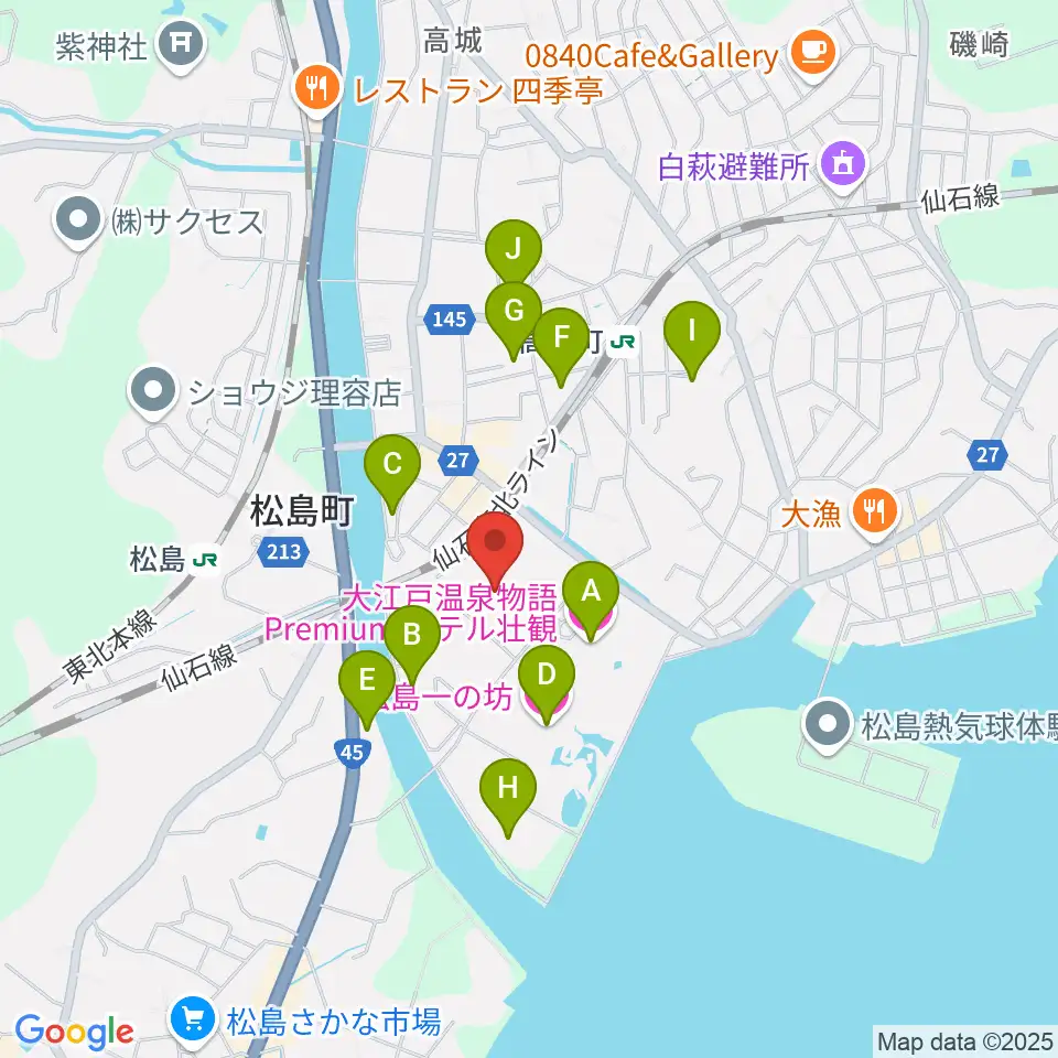松島町文化観光交流館 アトレ・るHall周辺のホテル一覧地図