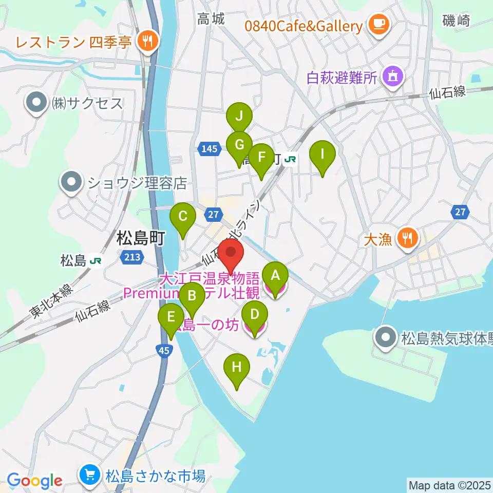 松島町文化観光交流館 アトレ・るHall周辺のホテル一覧地図