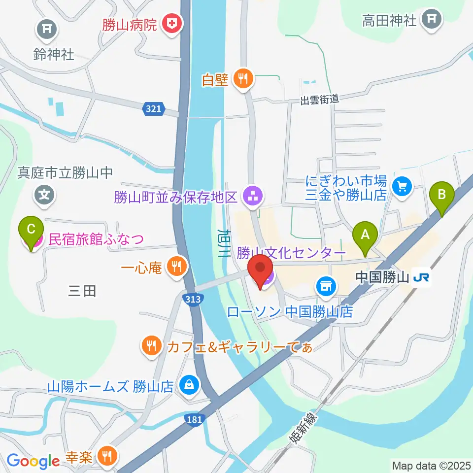 勝山文化センター周辺のホテル一覧地図