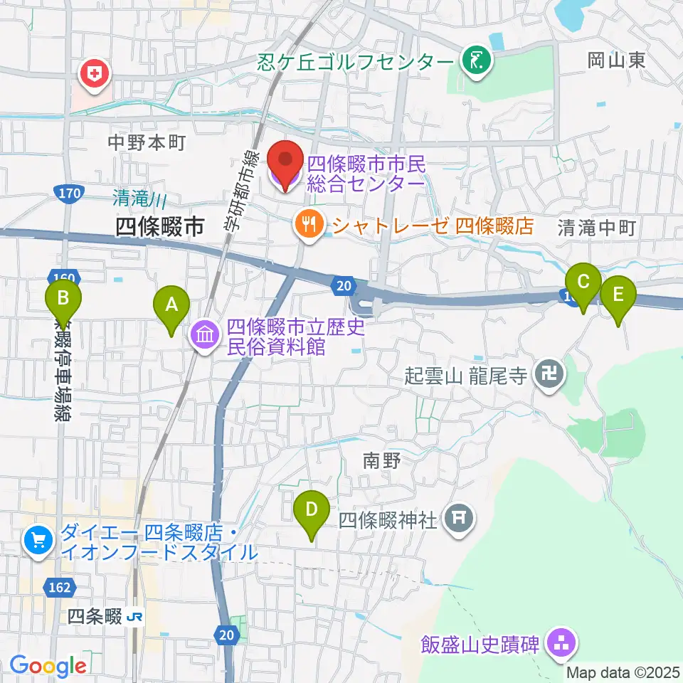 四條畷市市民総合センター周辺のホテル一覧地図