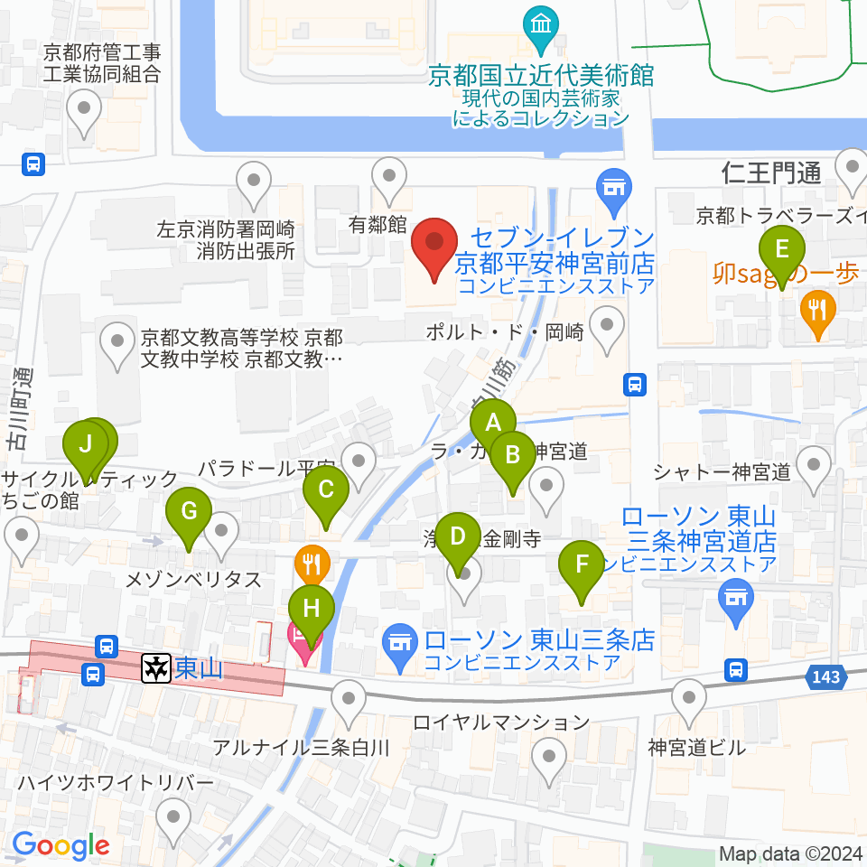 京都観世会館周辺のホテル一覧地図
