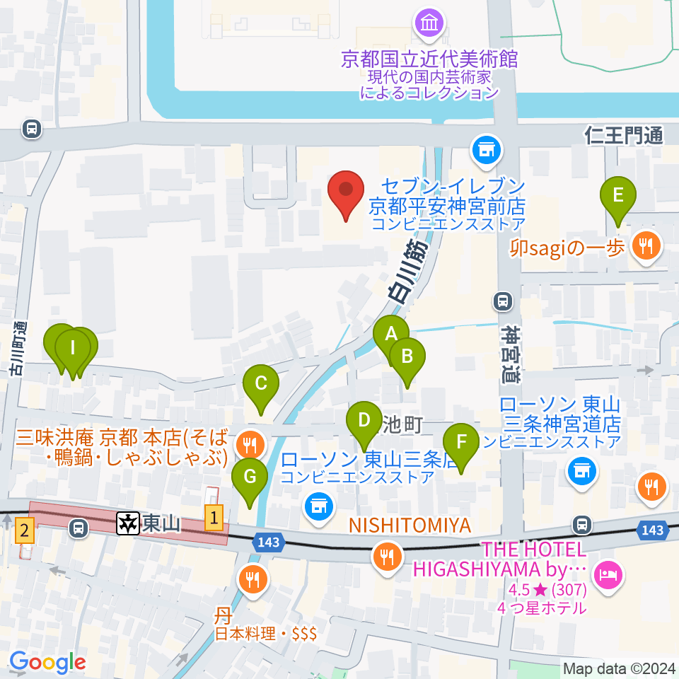 京都観世会館周辺のホテル一覧地図