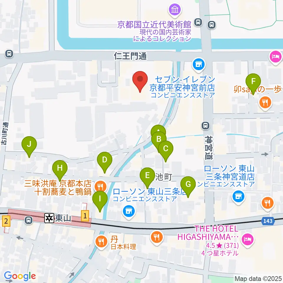 京都観世会館周辺のホテル一覧地図