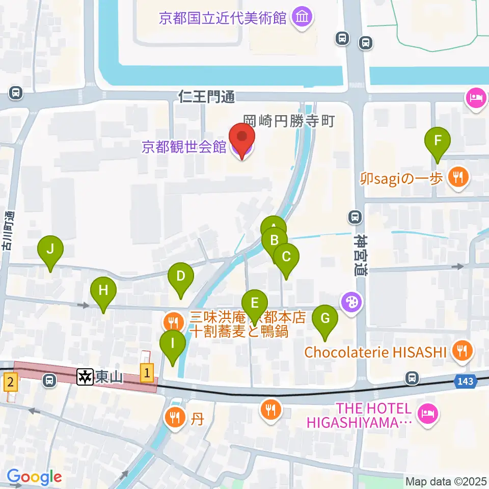 京都観世会館周辺のホテル一覧地図