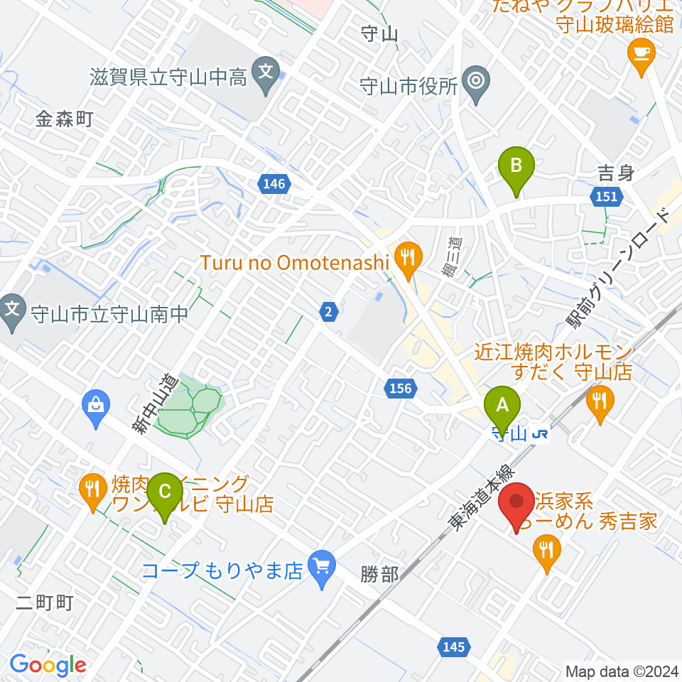 守山Blue周辺のホテル一覧地図