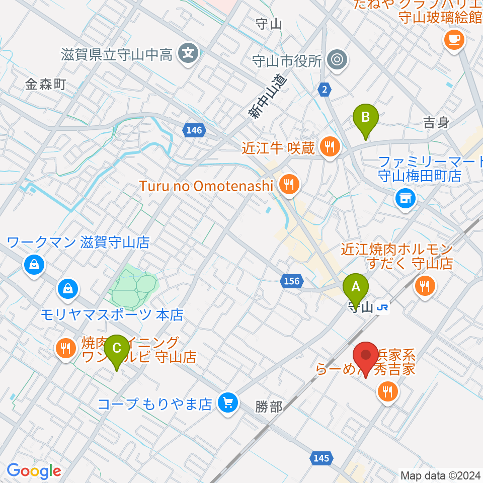 守山Blue周辺のホテル一覧地図