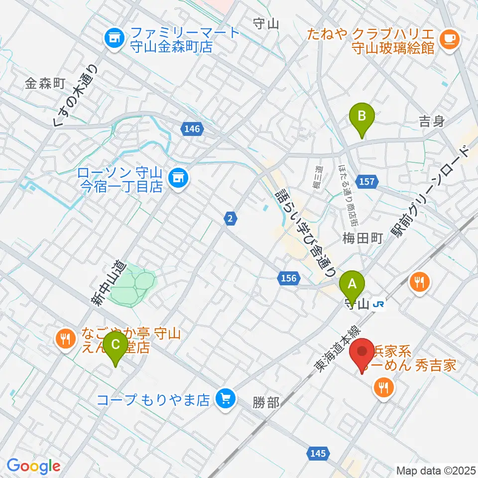 守山Blue周辺のホテル一覧地図
