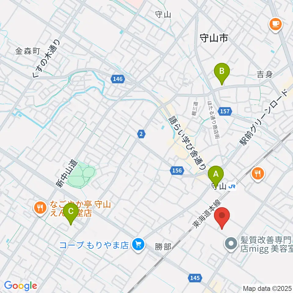 守山Blue周辺のホテル一覧地図