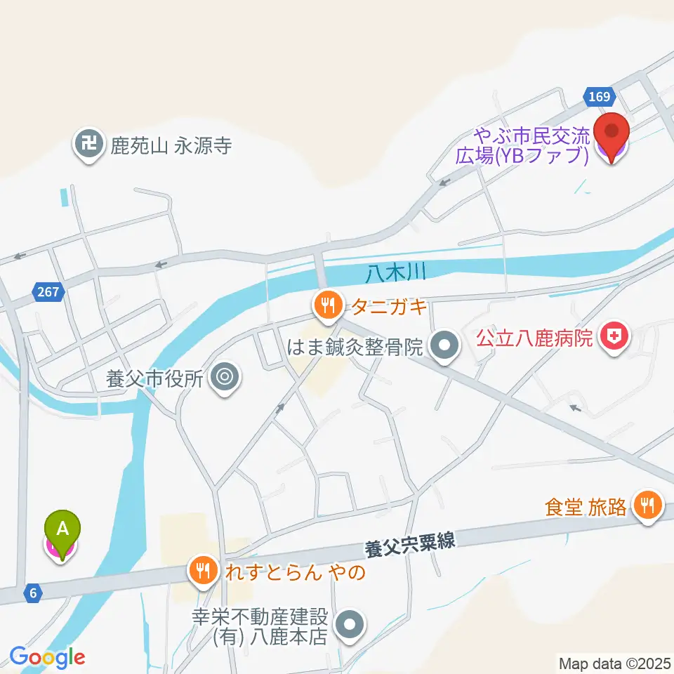 やぶ市民交流広場 YBファブ周辺のホテル一覧地図