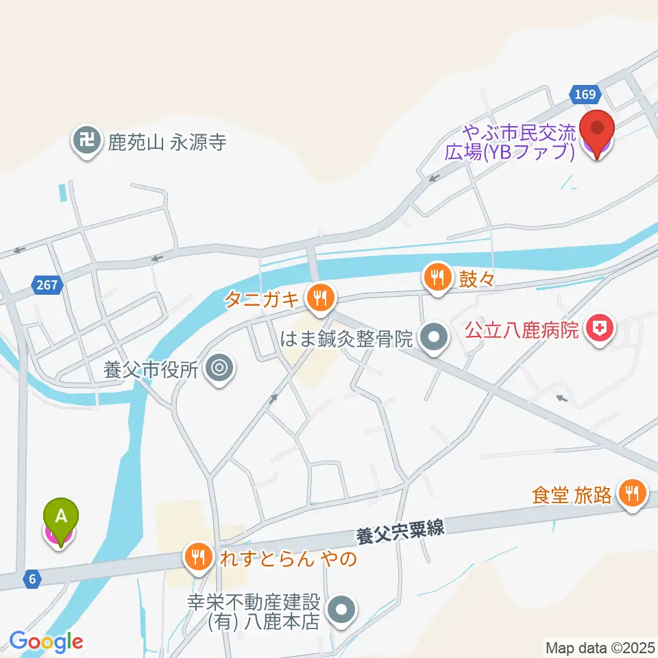 やぶ市民交流広場 YBファブ周辺のホテル一覧地図