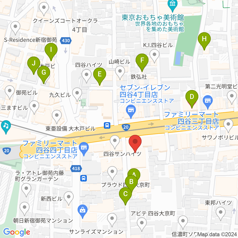 韓国文化院ハンマダンホール周辺のホテル一覧地図