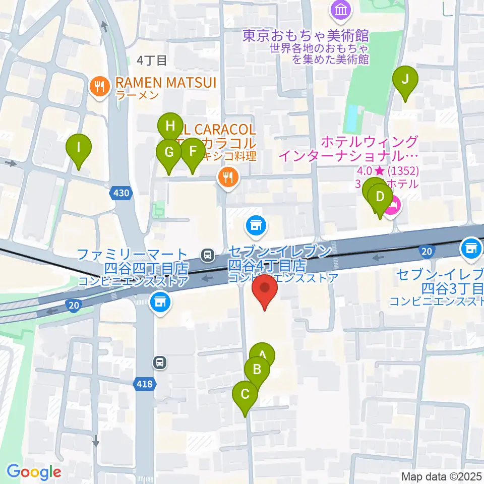 韓国文化院ハンマダンホール周辺のホテル一覧地図