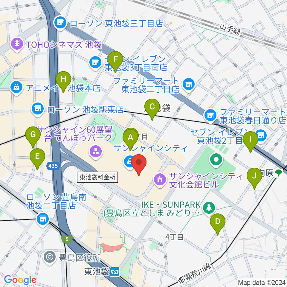 プラネタリウム満天周辺のホテル一覧地図