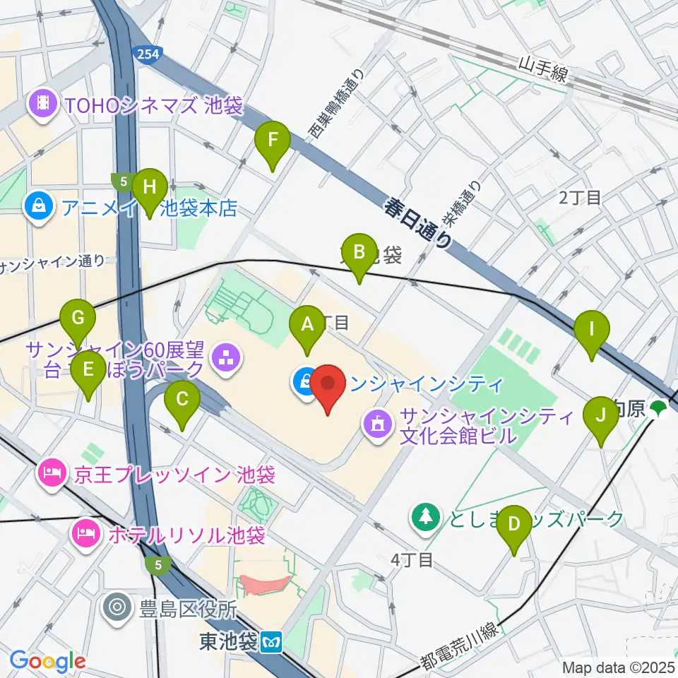 プラネタリウム満天周辺のホテル一覧地図