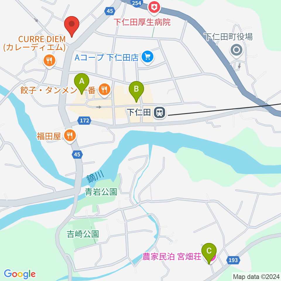 下仁田町文化ホール周辺のホテル一覧地図