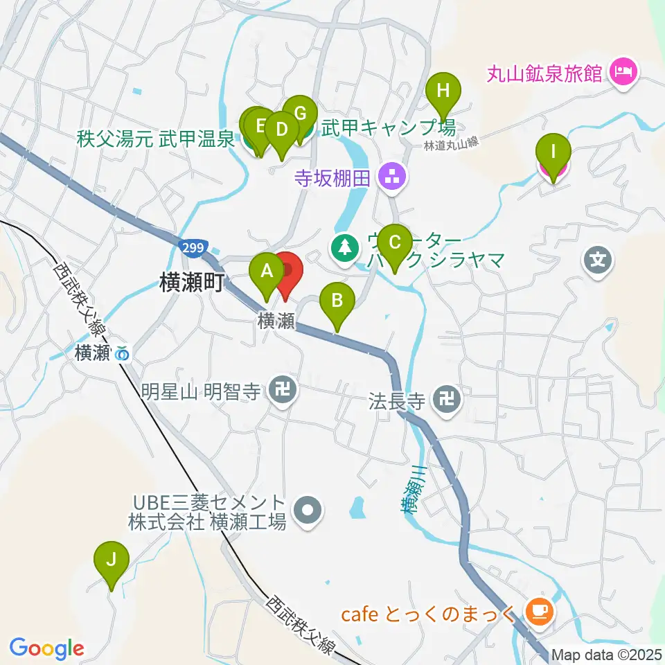 横瀬町町民会館周辺のホテル一覧地図