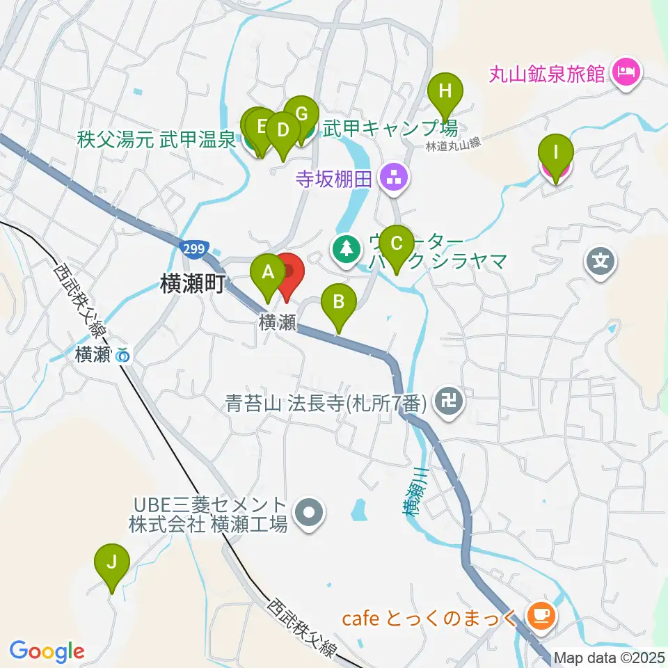 横瀬町町民会館周辺のホテル一覧地図