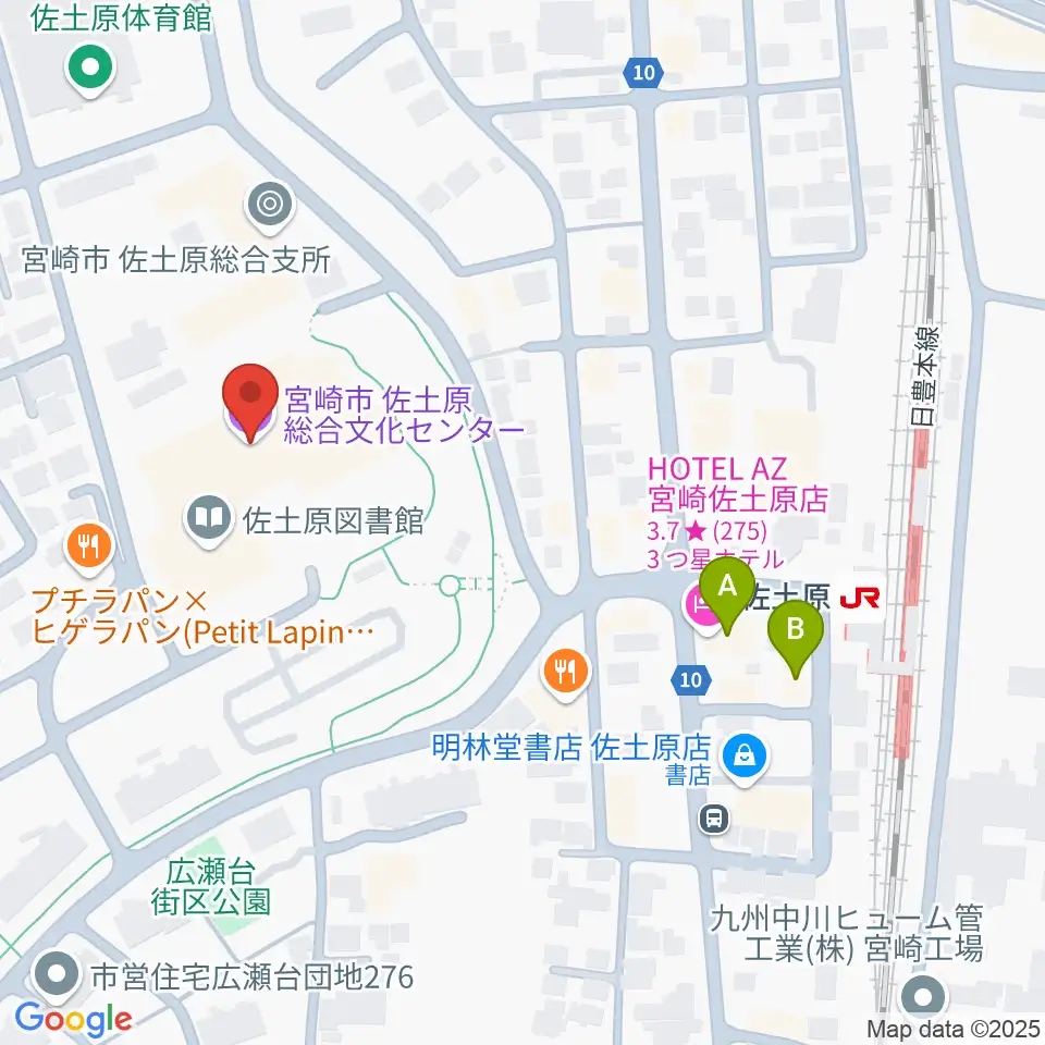 宮崎市佐土原総合文化センター周辺のホテル一覧地図