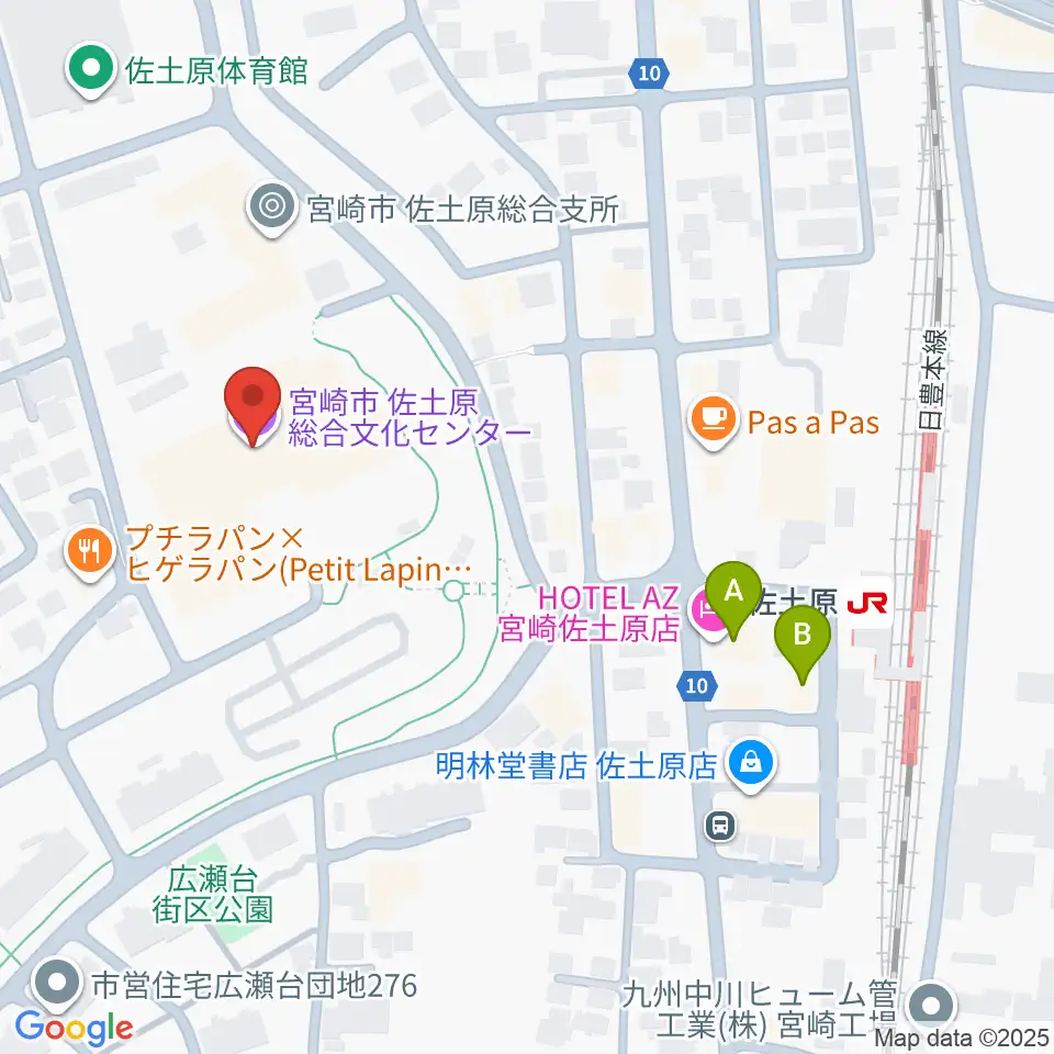 宮崎市佐土原総合文化センター周辺のホテル一覧地図