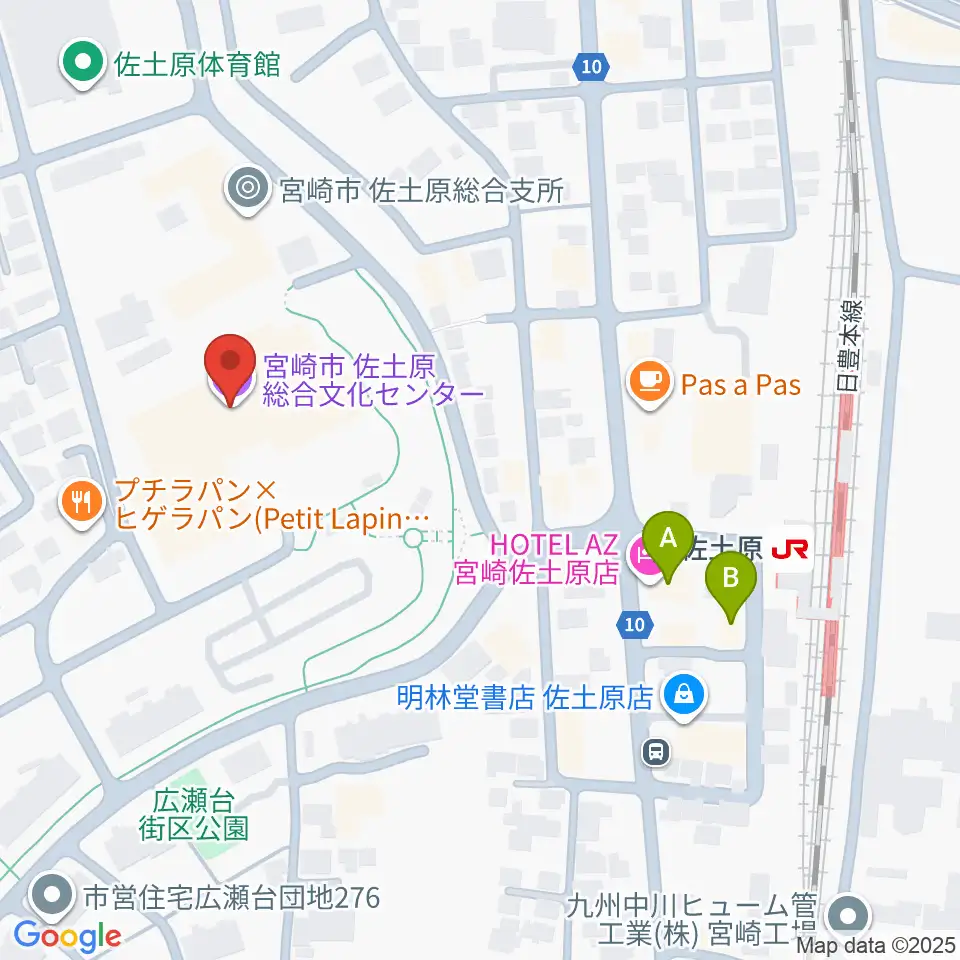 宮崎市佐土原総合文化センター周辺のホテル一覧地図
