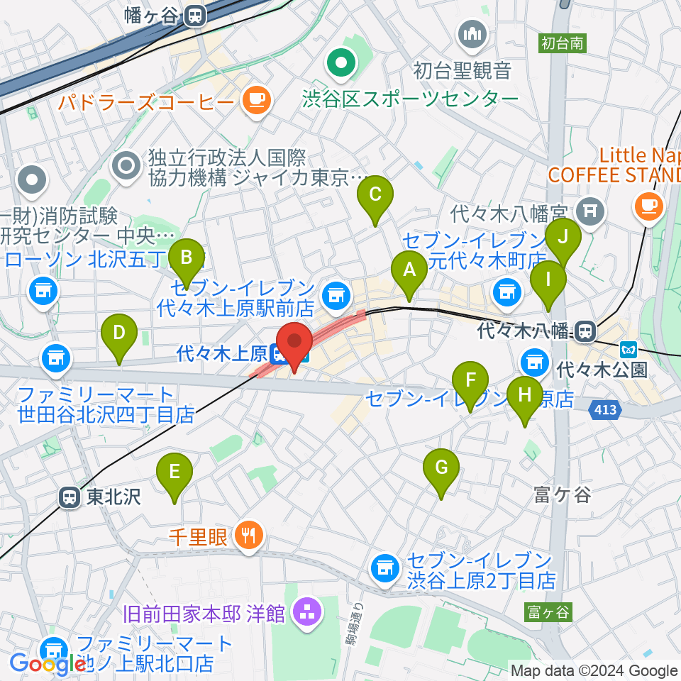 代々木上原OPRCT周辺のホテル一覧地図