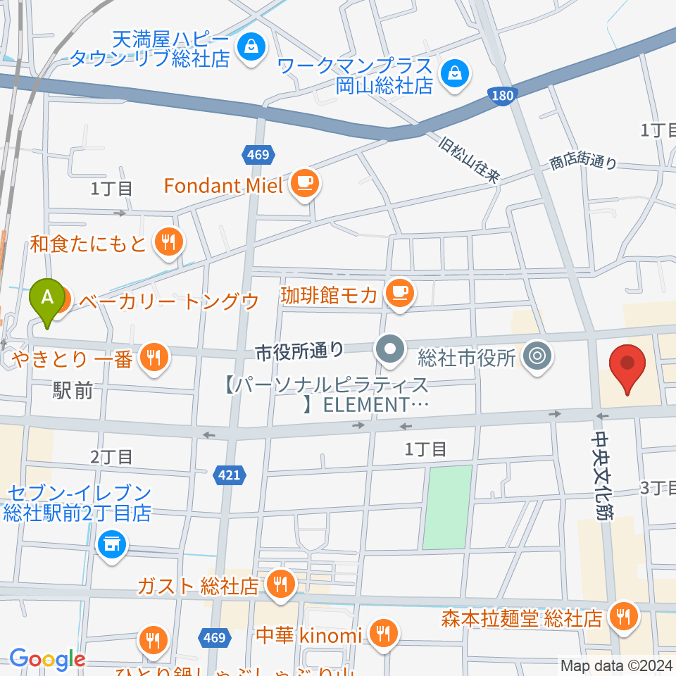 総社市民会館周辺のホテル一覧地図