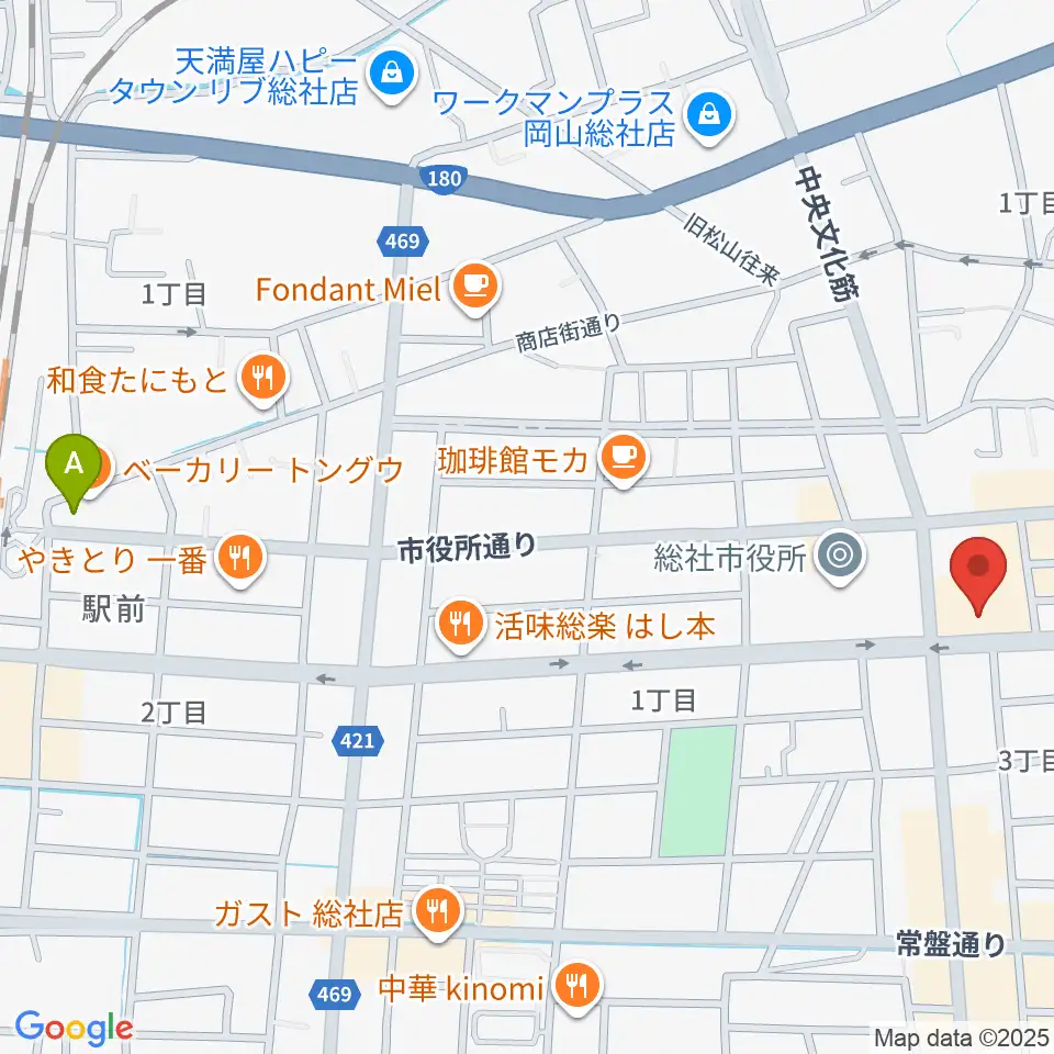 総社市民会館周辺のホテル一覧地図
