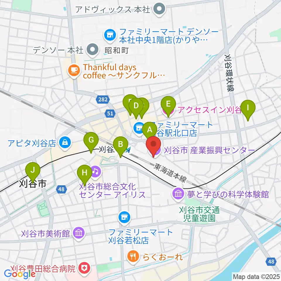 刈谷市産業振興センター周辺のホテル一覧地図