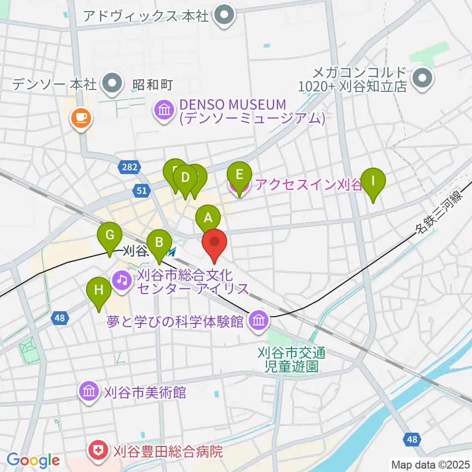 刈谷市産業振興センター周辺のホテル一覧地図