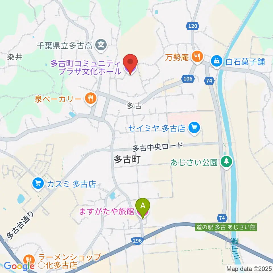 多古町コミュニティプラザ周辺のホテル一覧地図