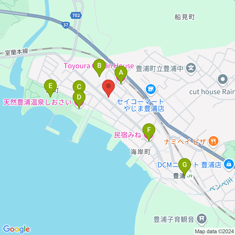 豊浦町地域交流センター とわにー周辺のホテル一覧地図