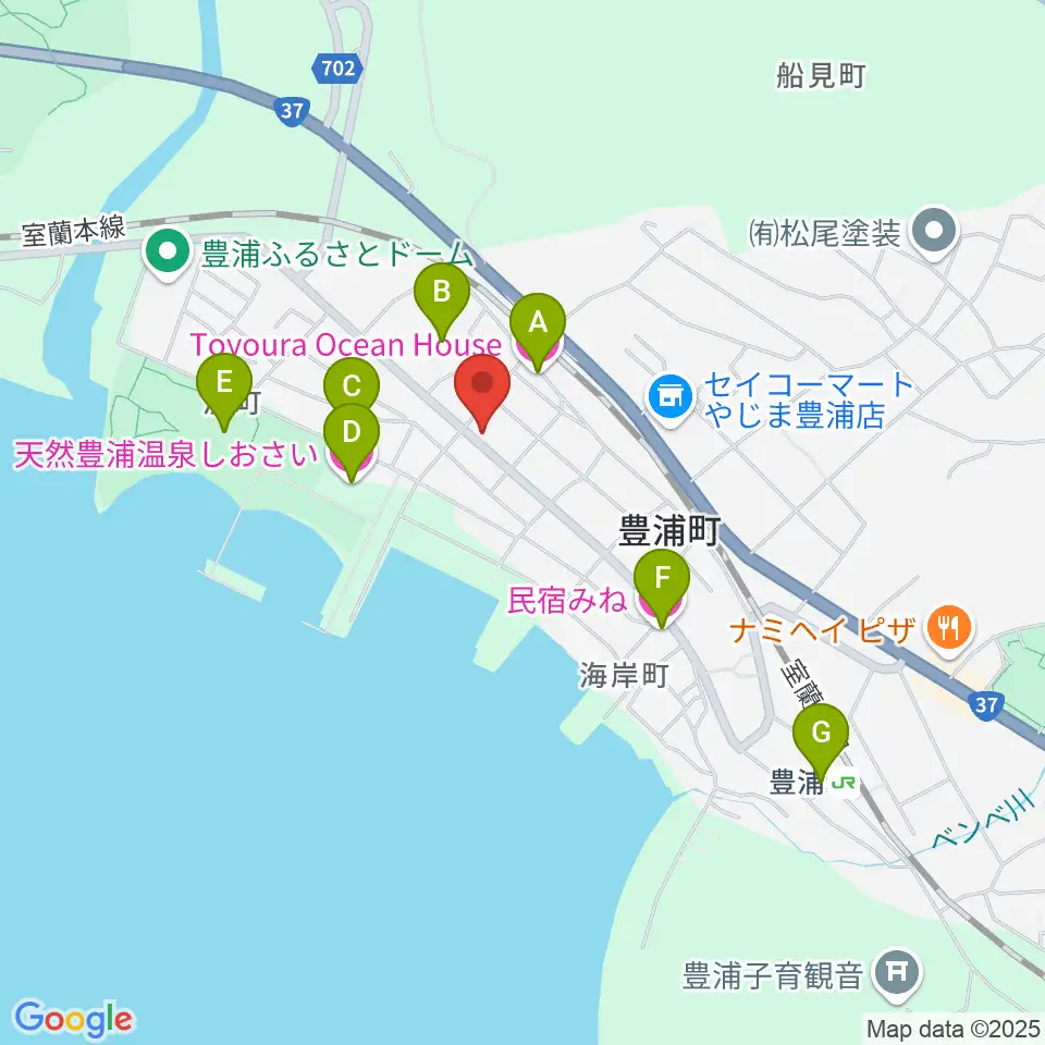 豊浦町地域交流センター とわにー周辺のホテル一覧地図