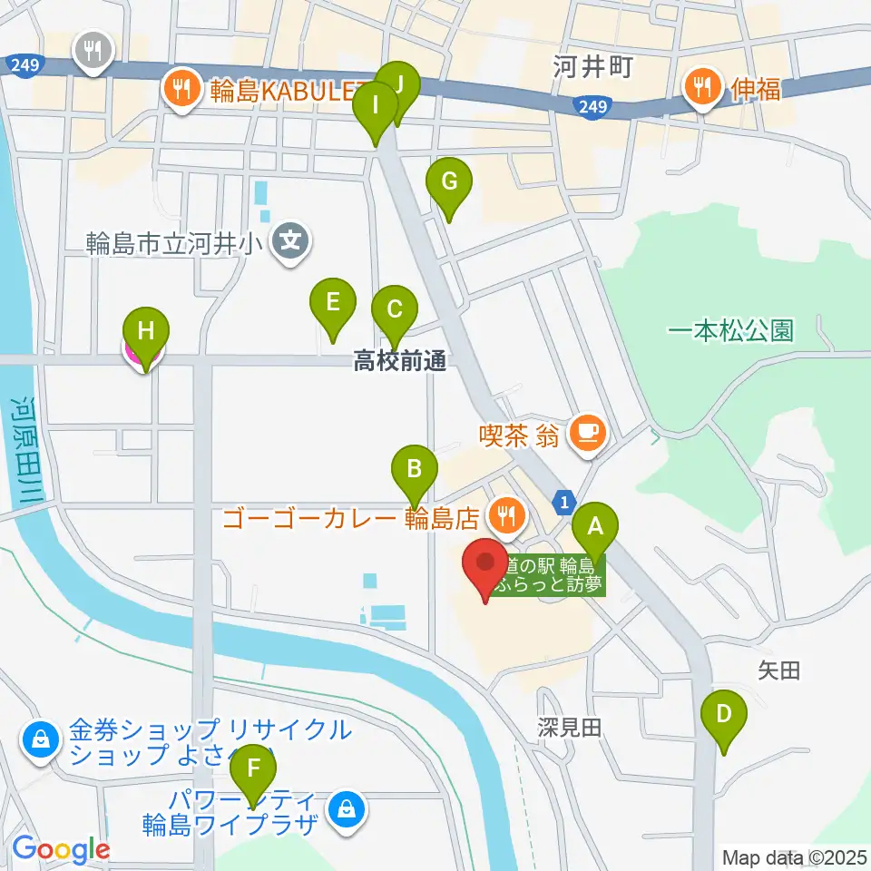 輪島市文化会館周辺のホテル一覧地図