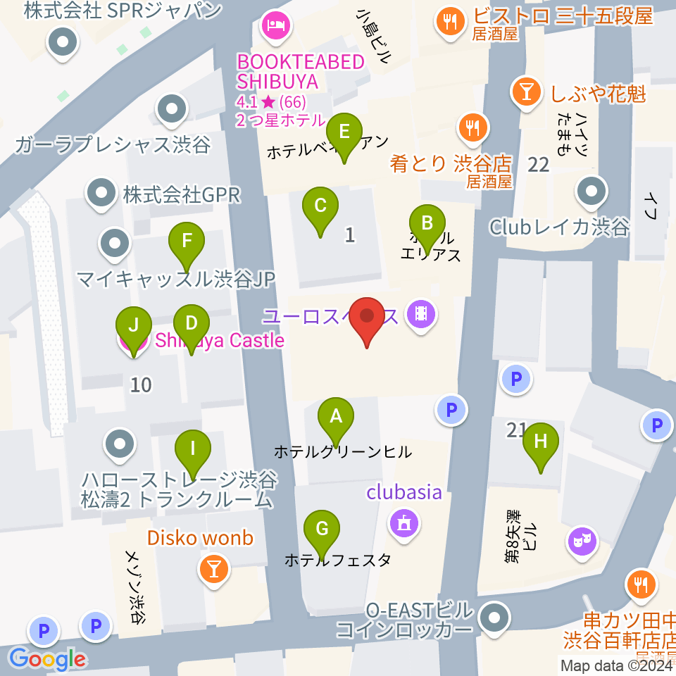 シネマヴェーラ渋谷周辺のホテル一覧地図