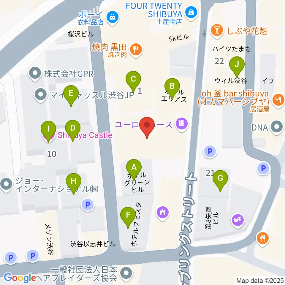 シネマヴェーラ渋谷周辺のホテル一覧地図