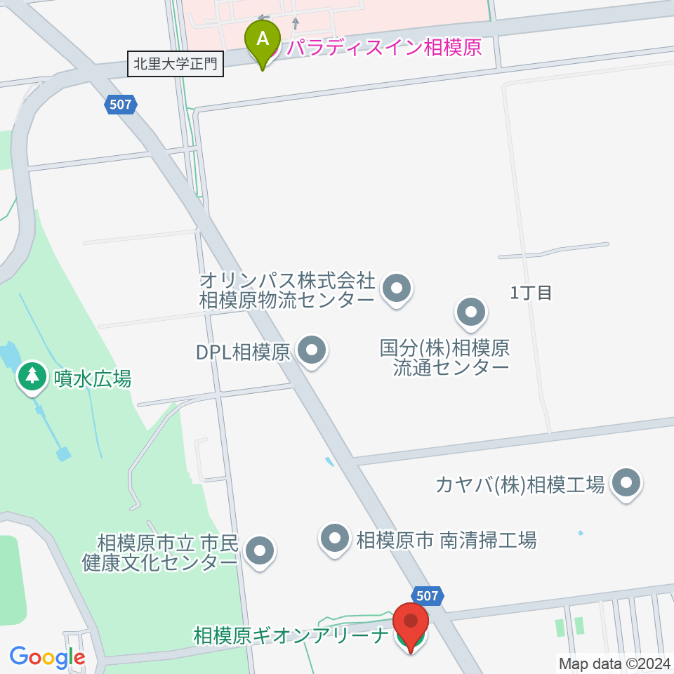 相模原ギオンアリーナ周辺のホテル一覧地図