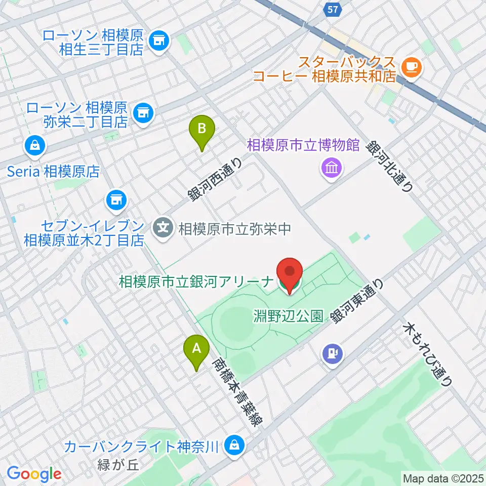 銀河アリーナ周辺のホテル一覧地図