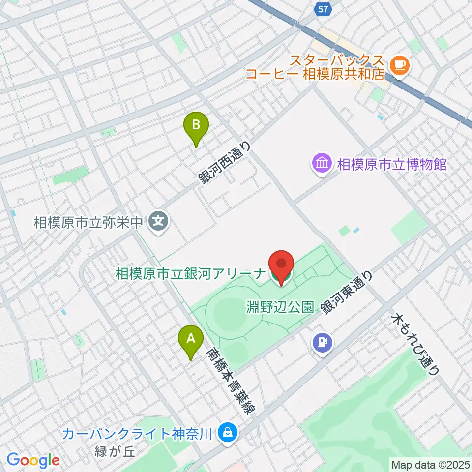 銀河アリーナ周辺のホテル一覧地図