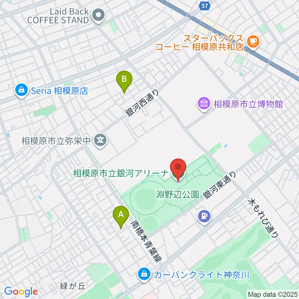 銀河アリーナ周辺のホテル一覧地図