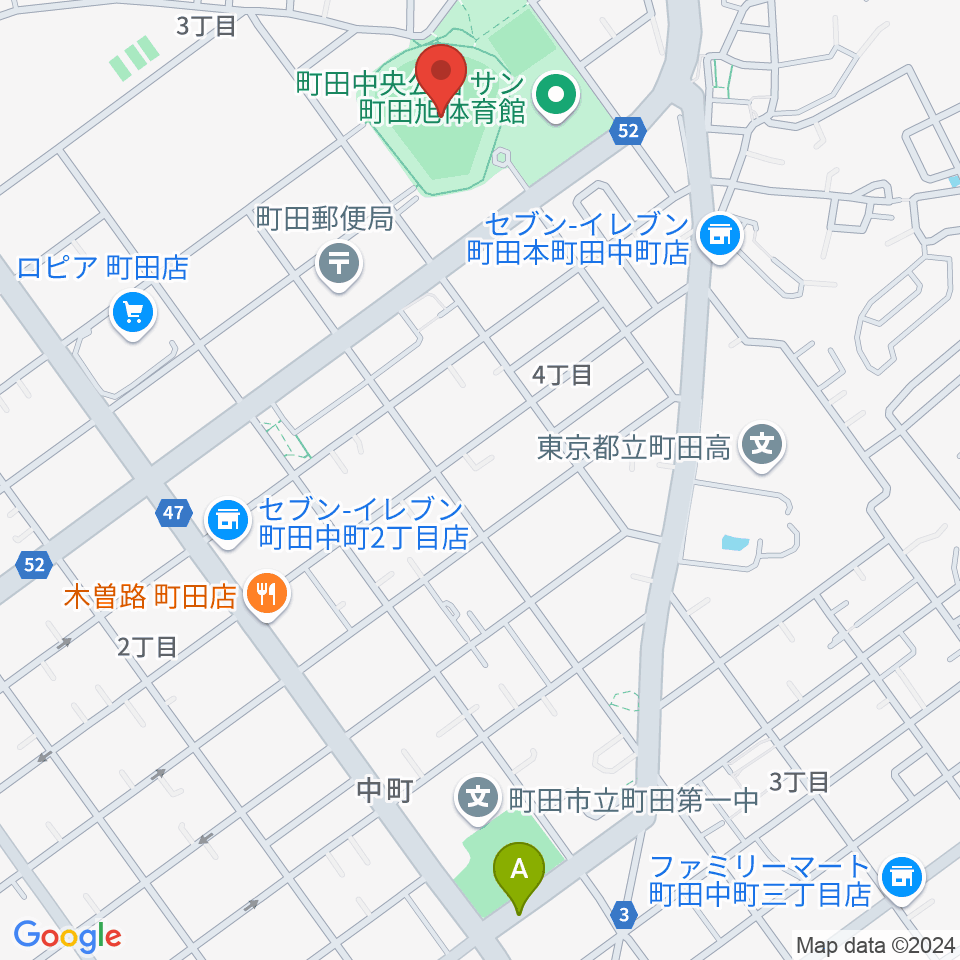 町田市民球場周辺のホテル一覧地図